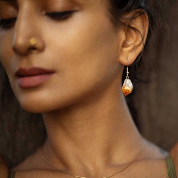 Handmade Citrine Crystal Earrings for Confidence and Self-Love - Picture 2 of 4